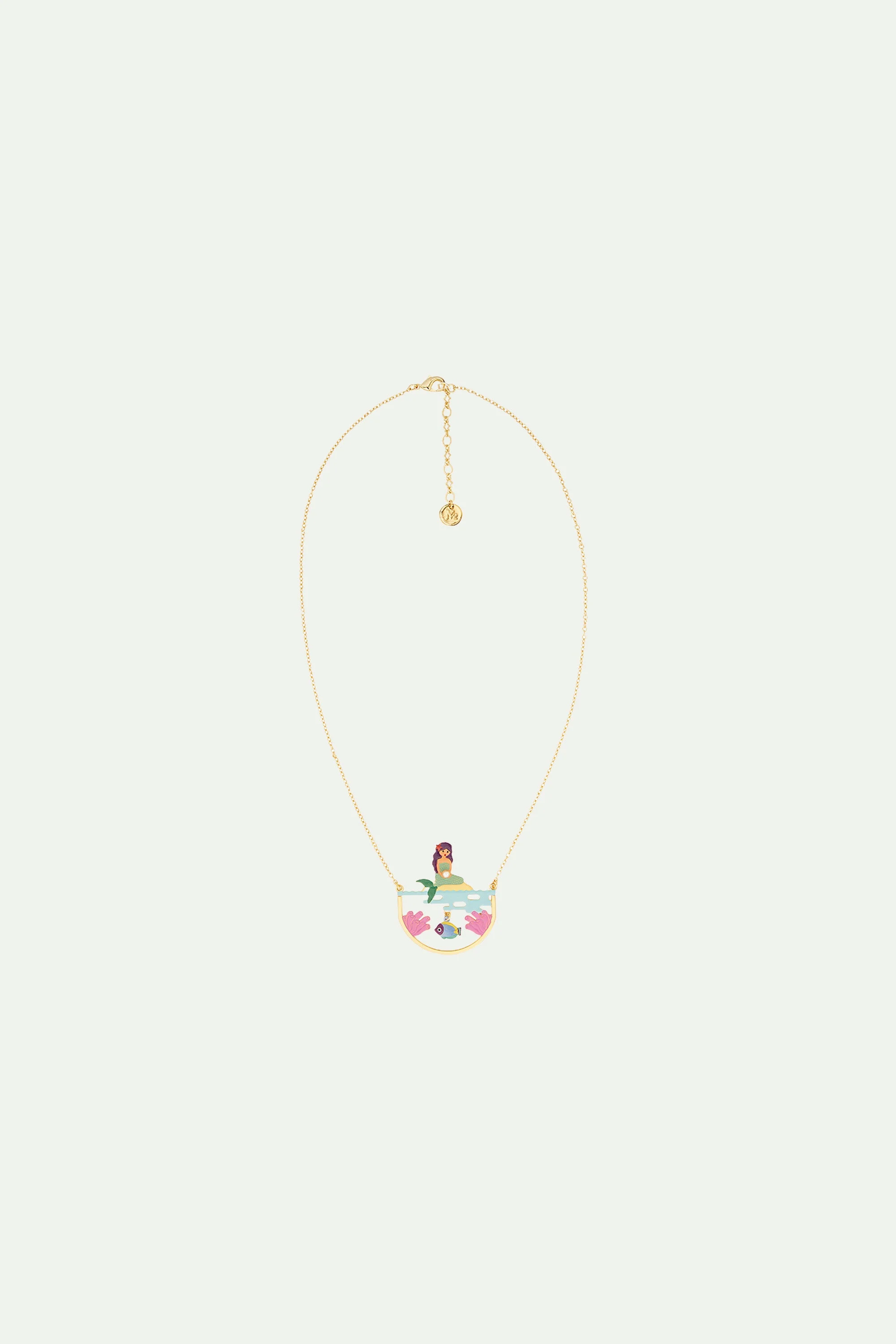 Collier plastron sirène et fond marin | Multicolore