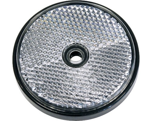 Ronde witte reflector 70 mm voor aanhangwagens, verpakking van 2 stuks.