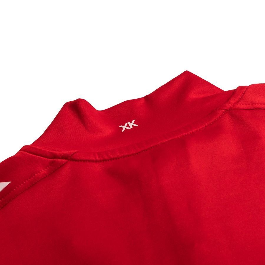 Hummel Maillot d'Entraînement Poly 1/2 Zip DBU Fodboldskole - Rouge/Blanc Enfant