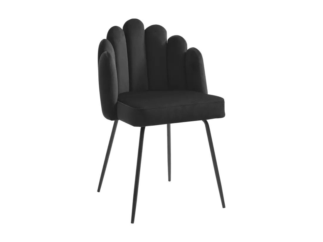 Lot de 6 chaises en velours et métal - Noir - ALTINAM de Pascal MORABITO