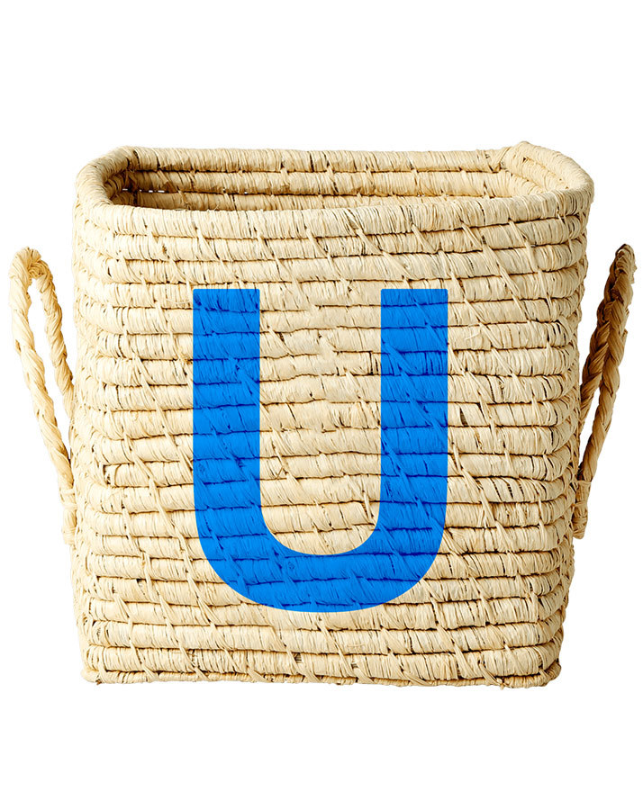 Raffia-Korb SQUARE – LETTER U