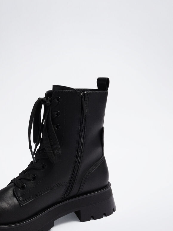 Botas militares com cadarço - Pretas