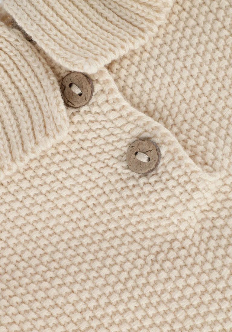 QUINCY MAE beige quincy mae trui ruffle collar knit sweater