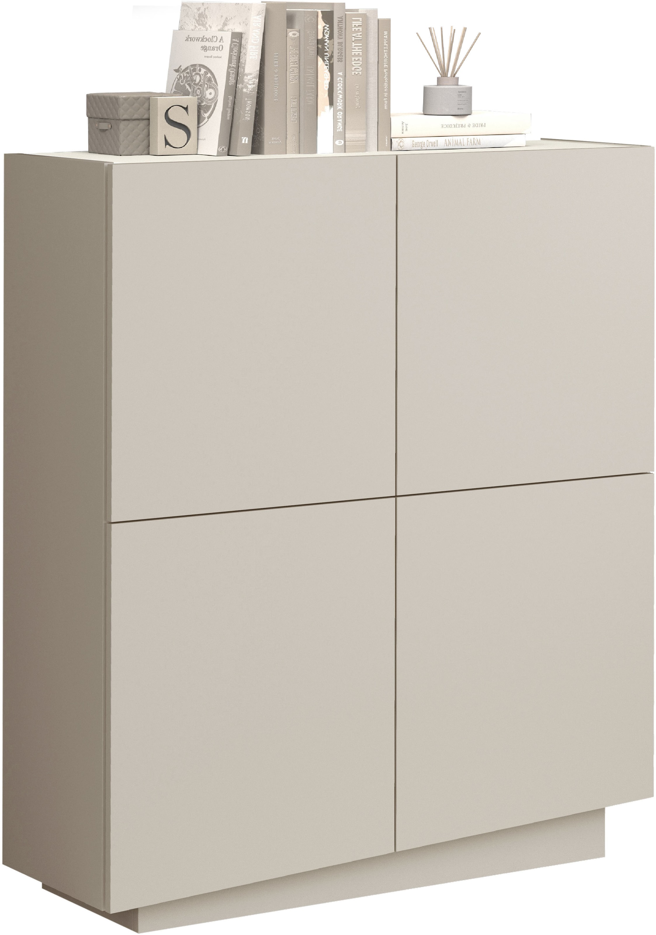 INOSIGN Highboard »VELA, Highboard, Höhe 120 cm,Design mit schrägen Türen« 1 Stk. tlg. Made in Italy, Masse-B/T/H: 100x35x120,hohes Sideboard,Anrichte,Kommode