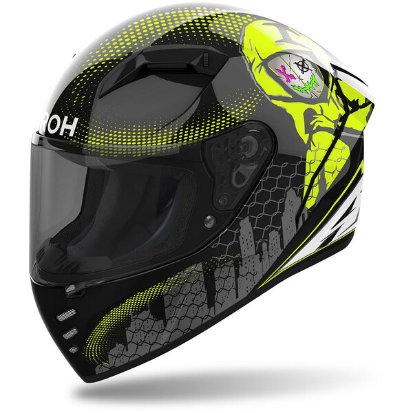 Airoh - Casque Connor Gamer Noir Brillant / Gris / Jaune fluo