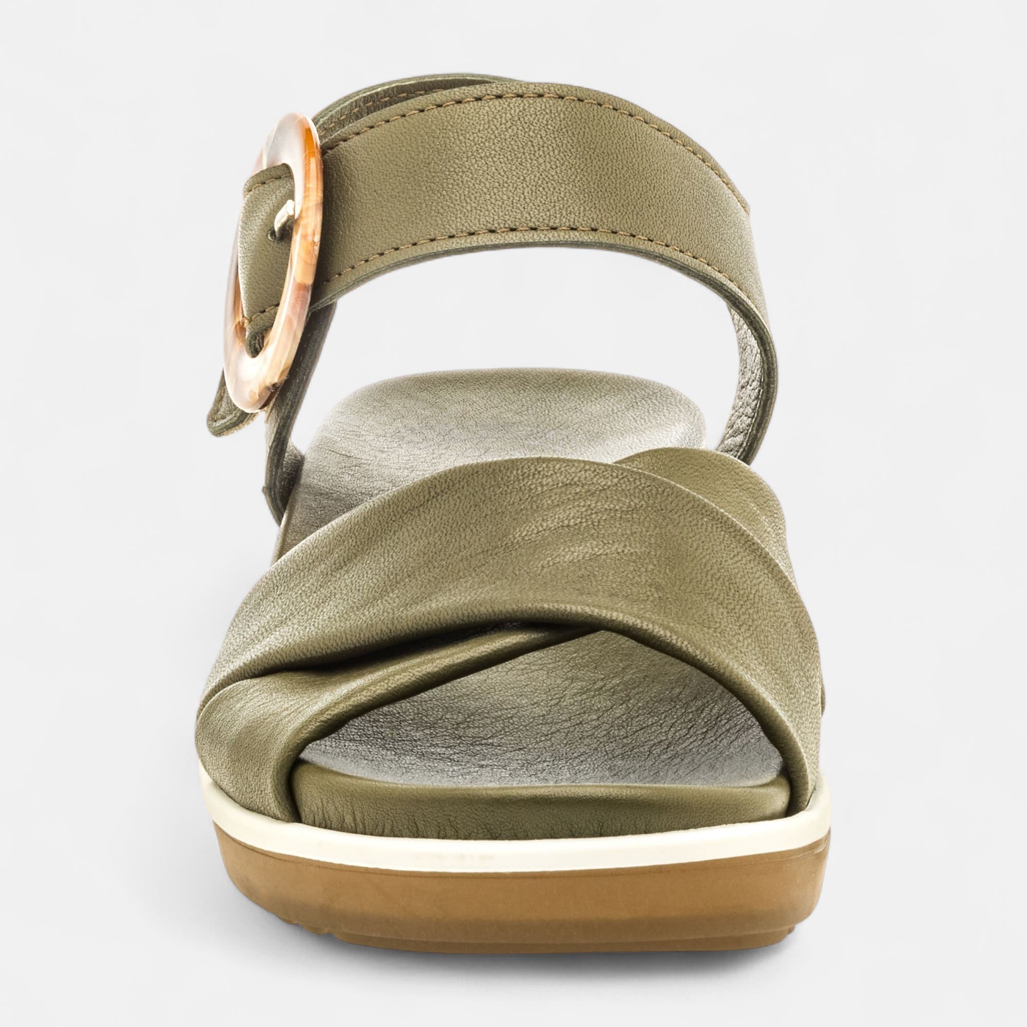 Sandales Femme en cuir kaki