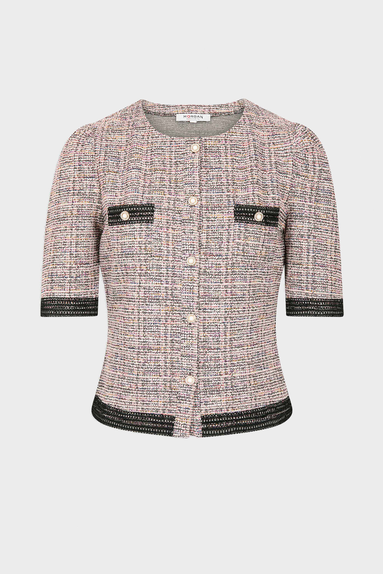 Camiseta de manga curta com botões - Multicolorida
