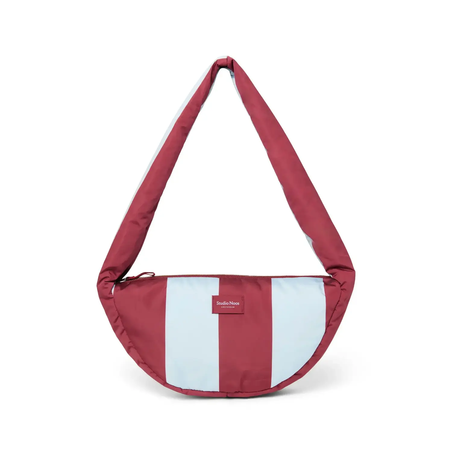 Studio Noos | Bold Stripe Puffy Mini Crossbody Bag | Bordeaux/lichtblauw