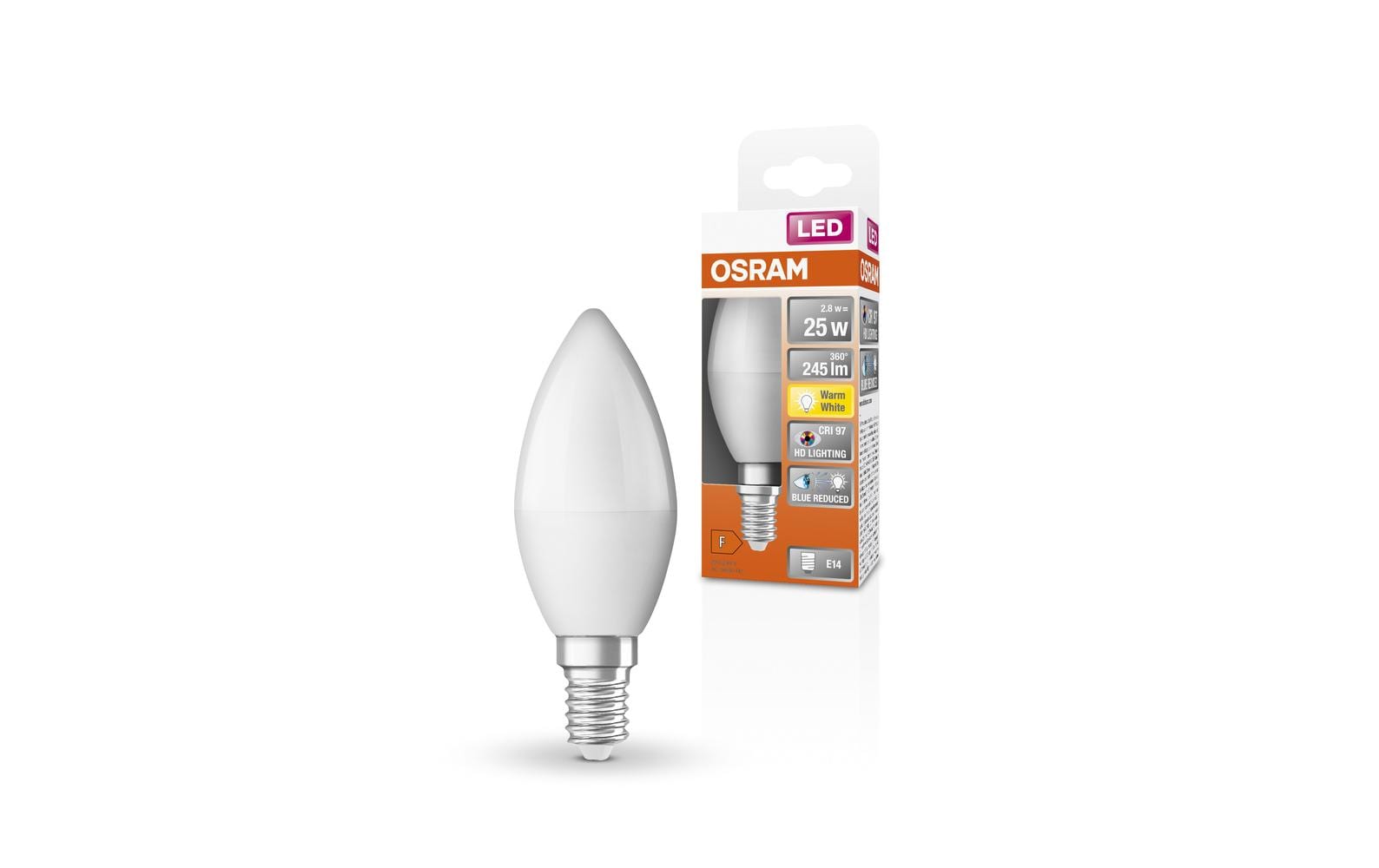Lampe LED CLASSIC LAMPS FROSTED 2.8W, E14, WarmweissLED-Lampen mit CRI 97, A B P Formen
