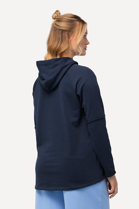 Loungewear-Hoodie, Kapuze, Rollkanten, Langarm
