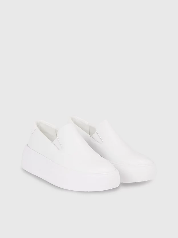 Sapatos plataforma de couro sem cadarço