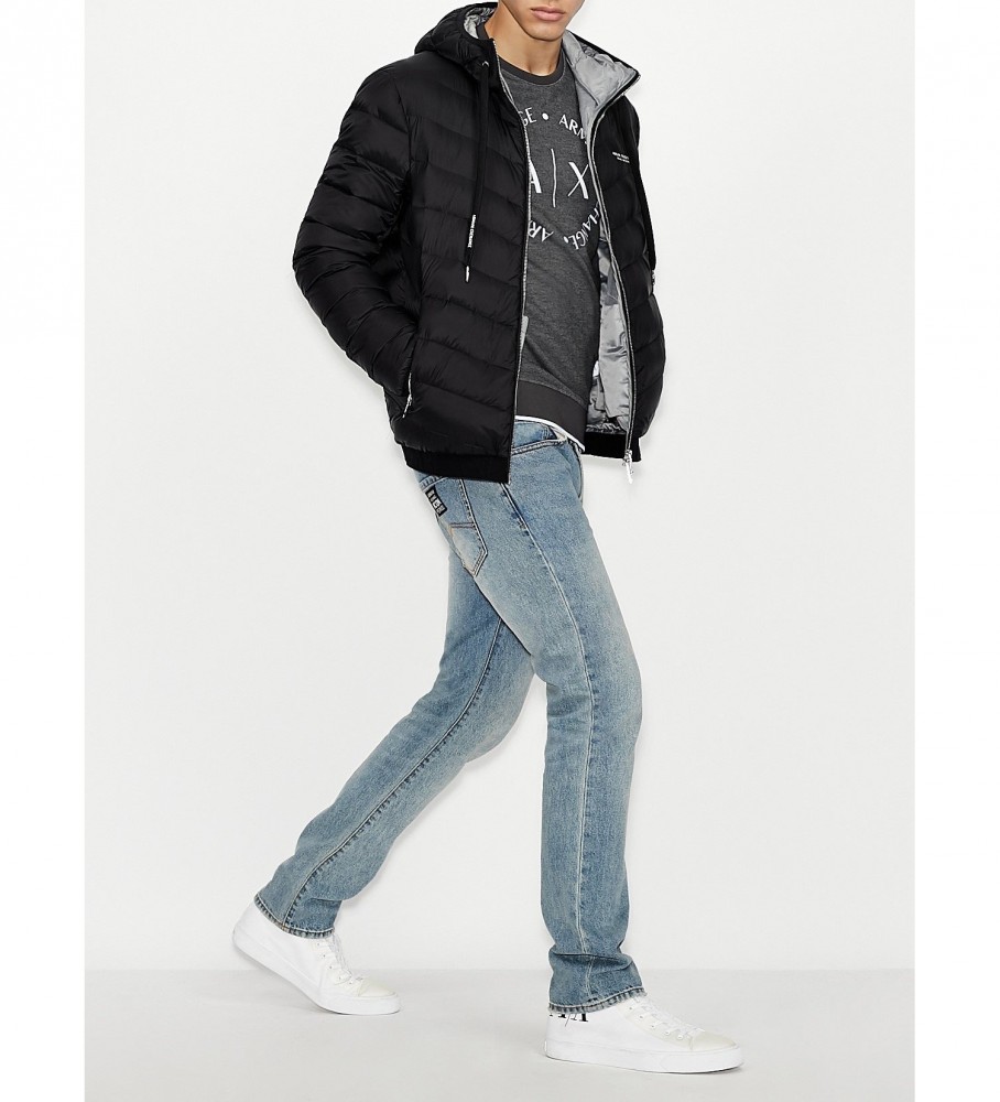 Jaqueta Armani Exchange Lightweight Down Hooded, Preta