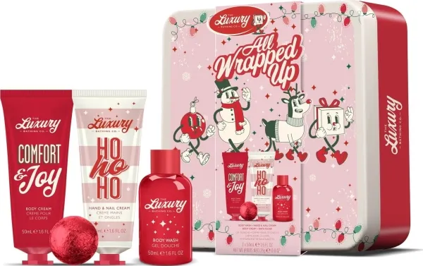 Body care gift set in a tin Christmas sweets, Cocoa & Vanilla 4 pcs
