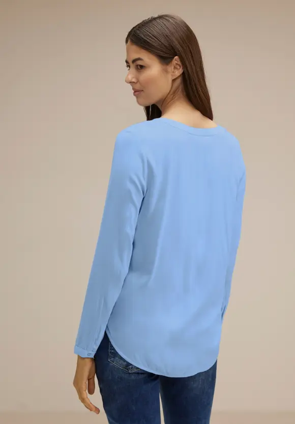 Viskosebluse - original blue