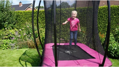EXIT Silhouette Trampoline inkl. Sikkerhetsnett 153x214 cm, Rosa