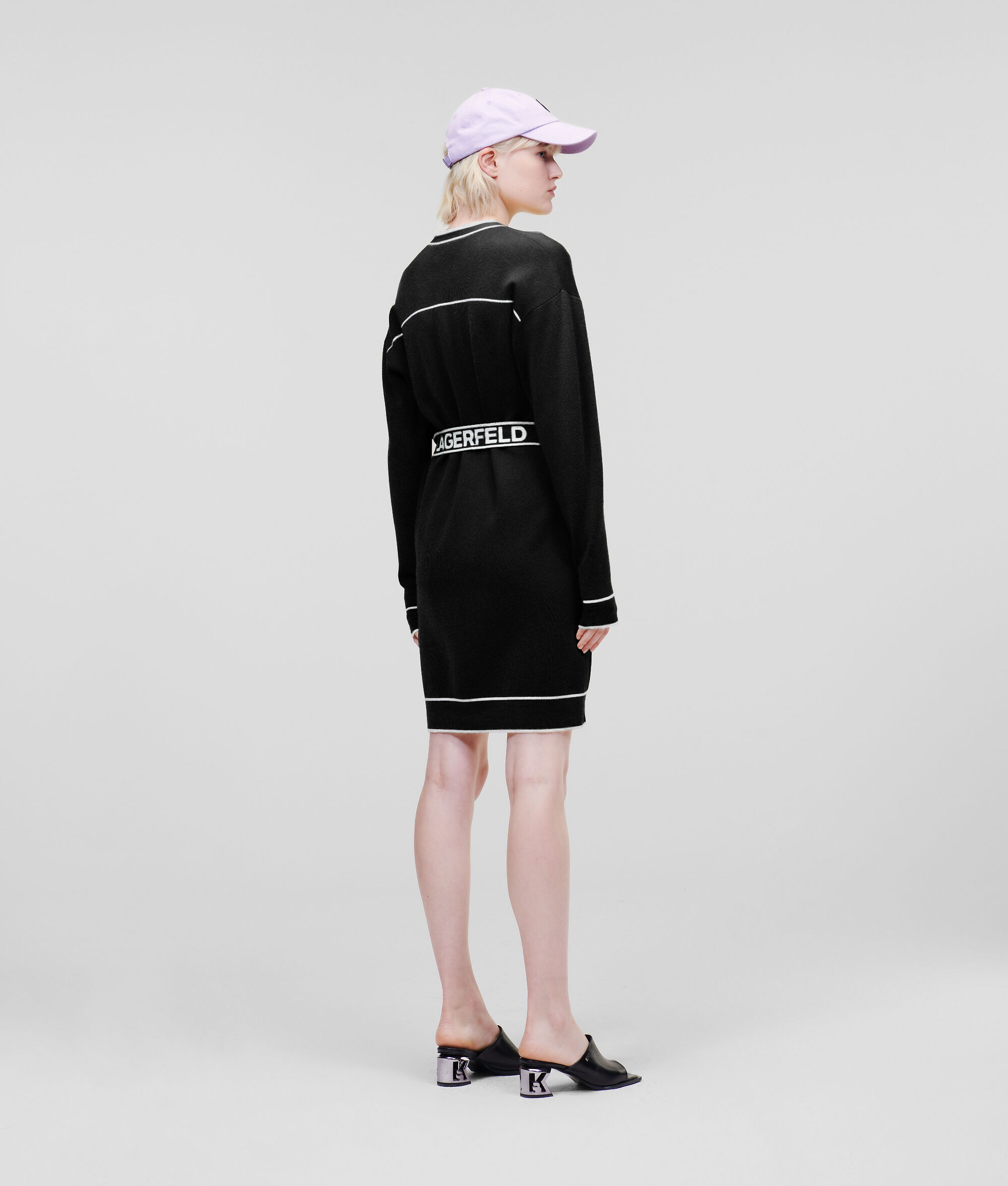 CARDIGAN AVEC CEINTURE ORNÉE DU LOGO KARL