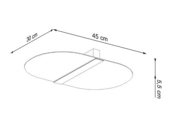 Sollux Lighting Salia Plafonnier décoratif affleurant, blanc, chrome, 2x G9