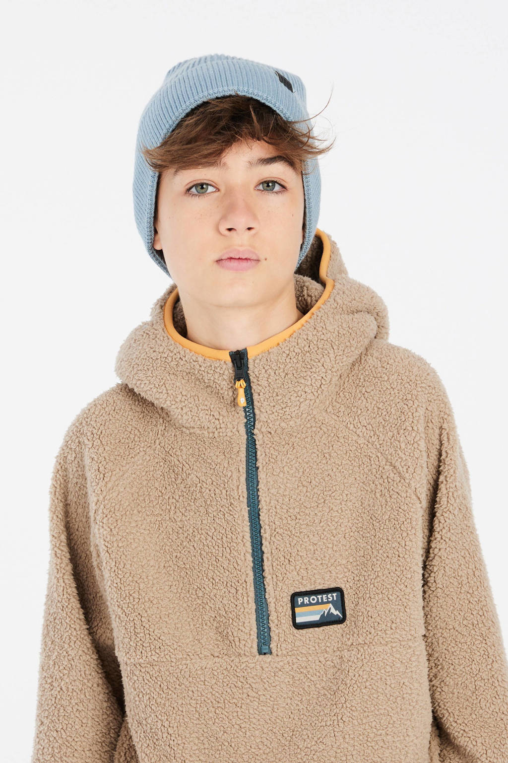 Protest hoodie fleece PRT CULT JR beige