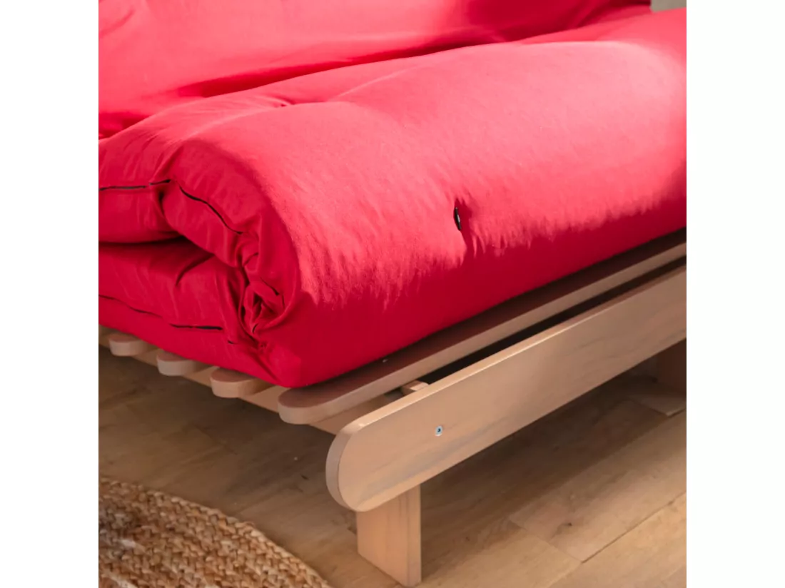 Matelas futon coeur en mousse à mémoire de forme, rouge 180x200