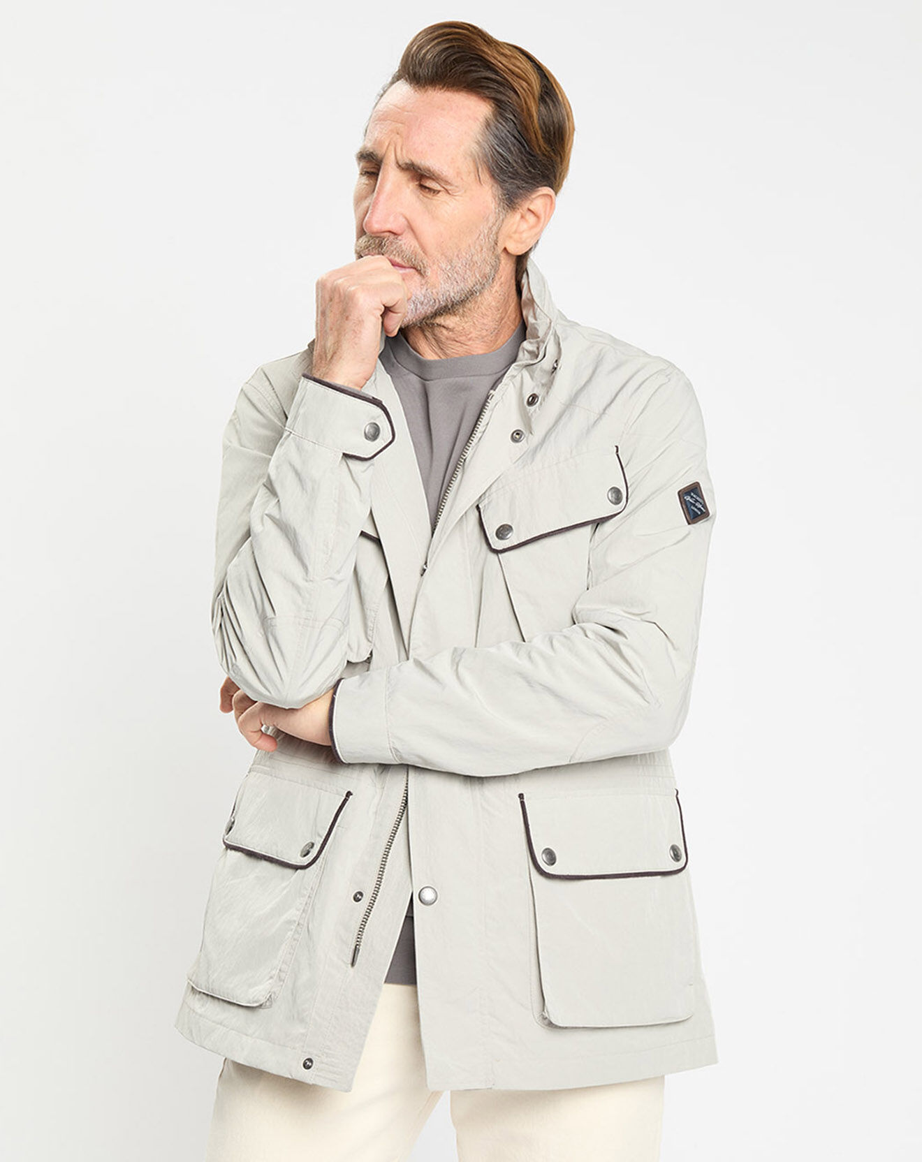 Hackett London Parka imperméable vélo écrue
