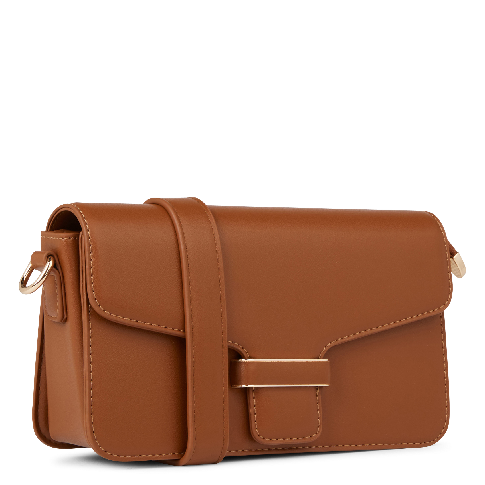 Sac bandoulière effet cuir | Marron
