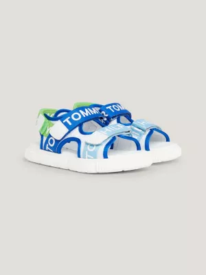 Sandálias com fecho de velcro e logotipo