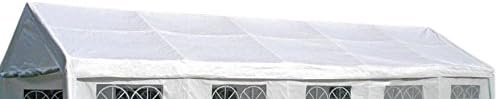 DEGAMO Ersatzdach Dachplane für Zelt 4x10 Meter, PE Weiss 180g/m², incl. Spanngummis …