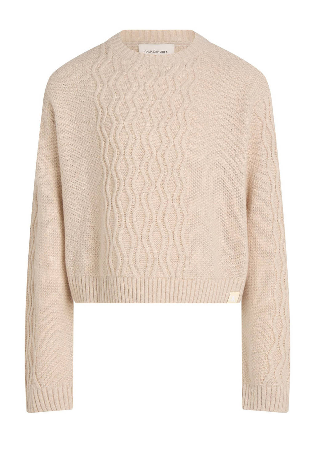 Calvin Klein trui beige kabels