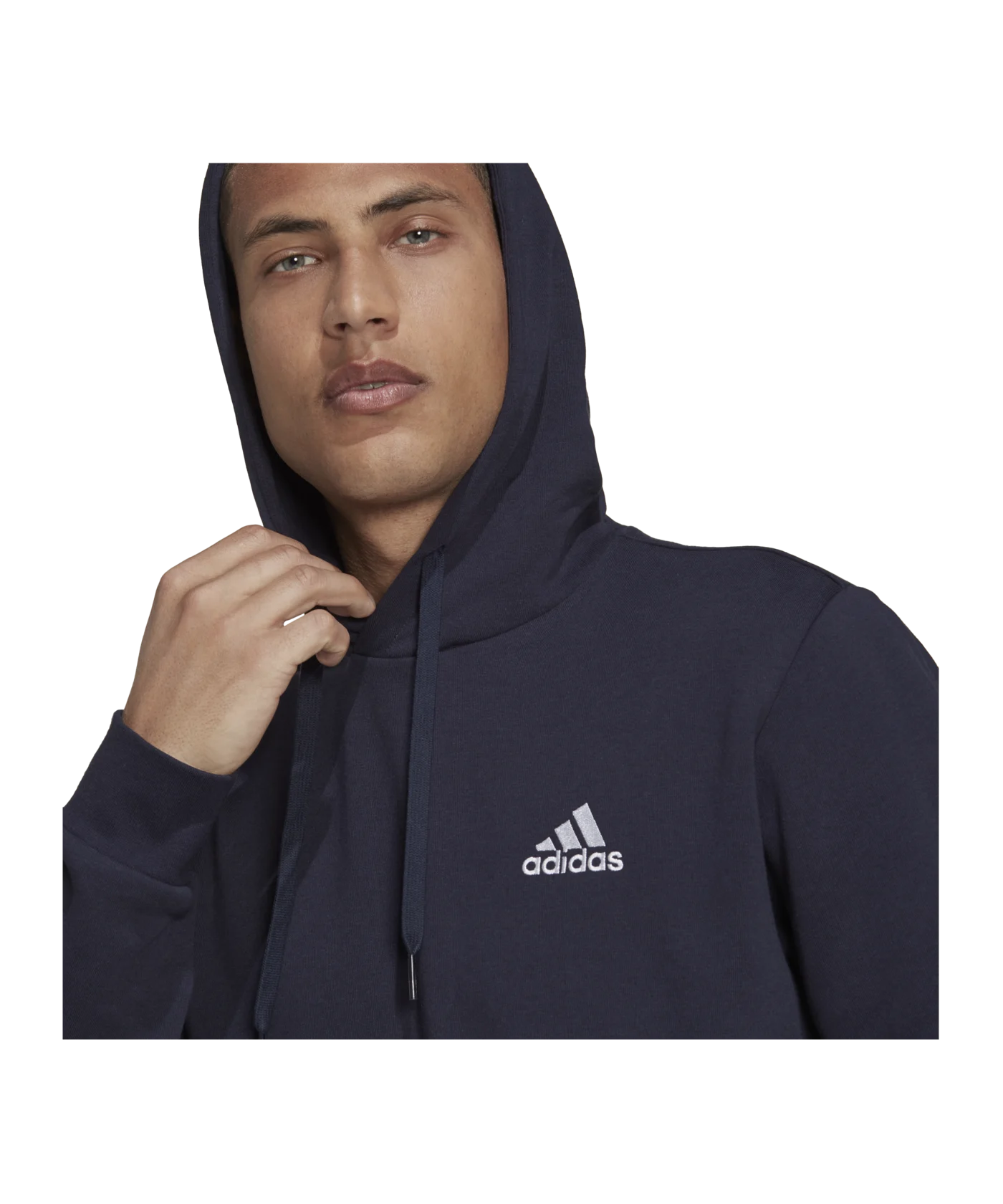 adidas Essentials Fleece Hoody Blau Weiss