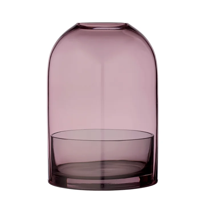 AYTM - Tota Windlicht, Ø 16,2 x H 23 cm, schwarz / rose
