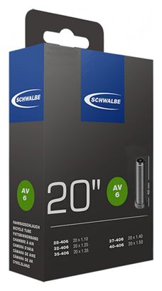 Chambre air vtt/bmx 20 x1.10/1.50 Schwalbe av6  vs valve alu 40mm