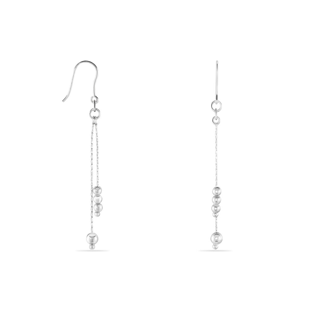 Boucles D'oreilles Pendantes Manou Argent Blanc