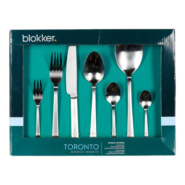 Blokker Toronto Bestekset - 38-delig - 6 persoons - Mat