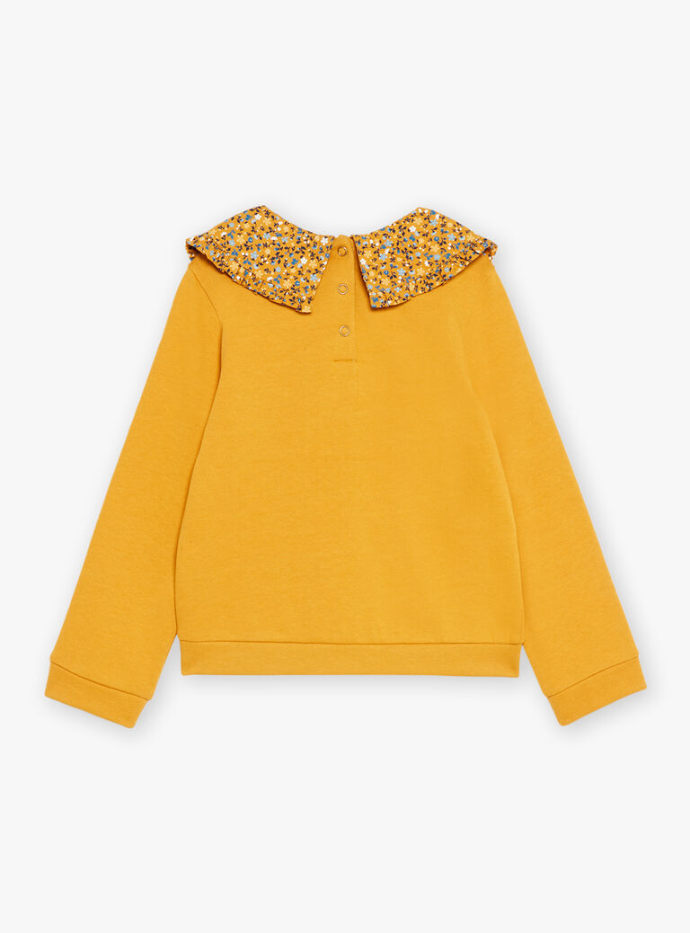 Sweat ocre en molleton gratté