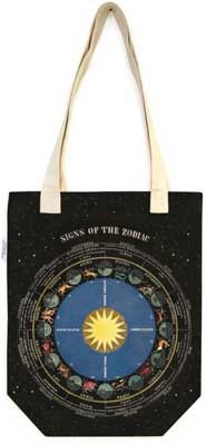 Black Zodiac signs cloth bag (Tote bag)