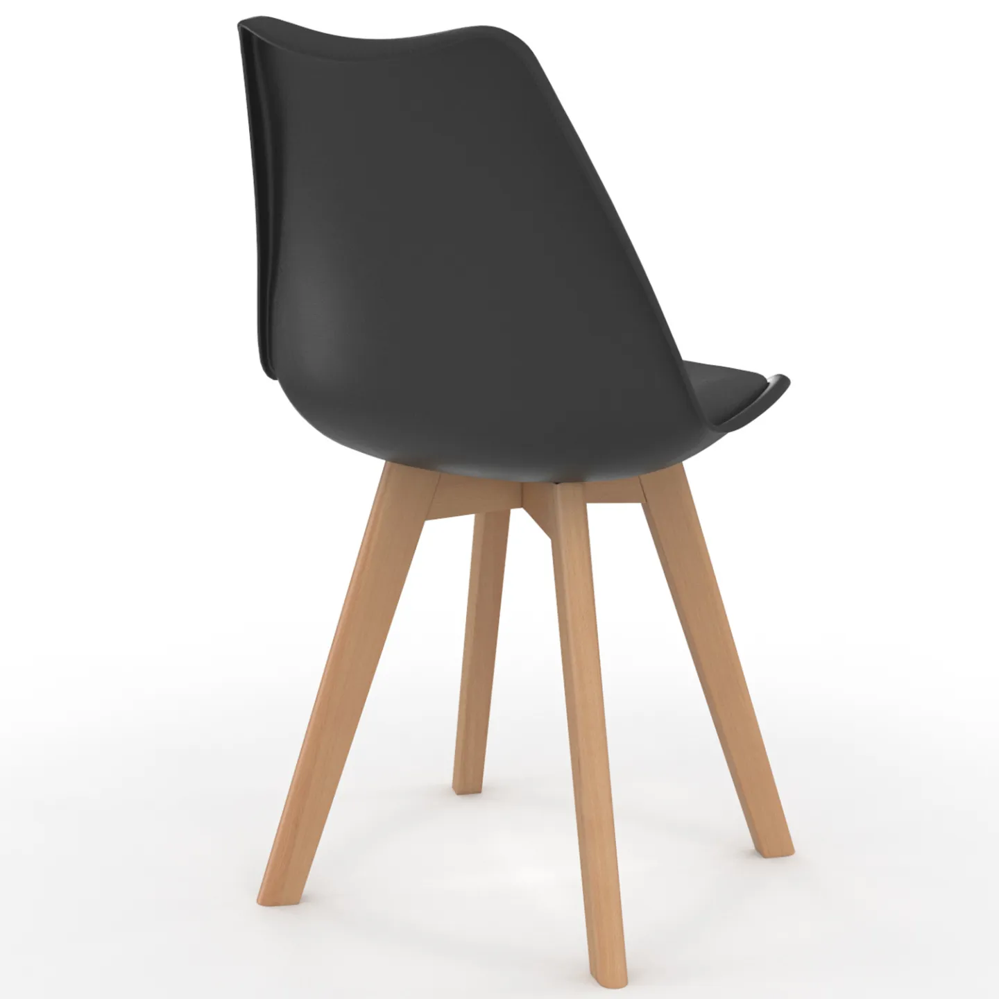 Lot de 6 chaises scandinaves SARA gris foncé, blanc, noir et velours patchworks noir, gris et blanc