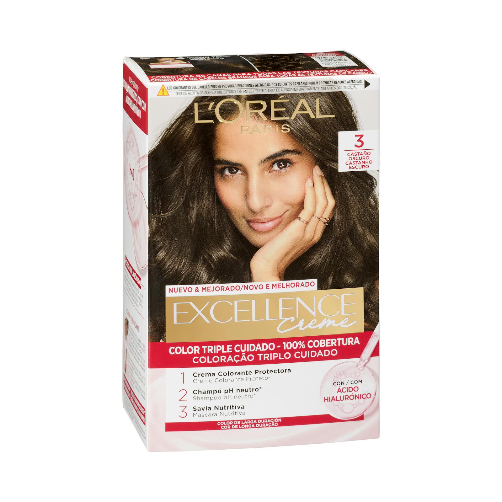 Coloration permanente 3 châtain foncé Excellence Crème