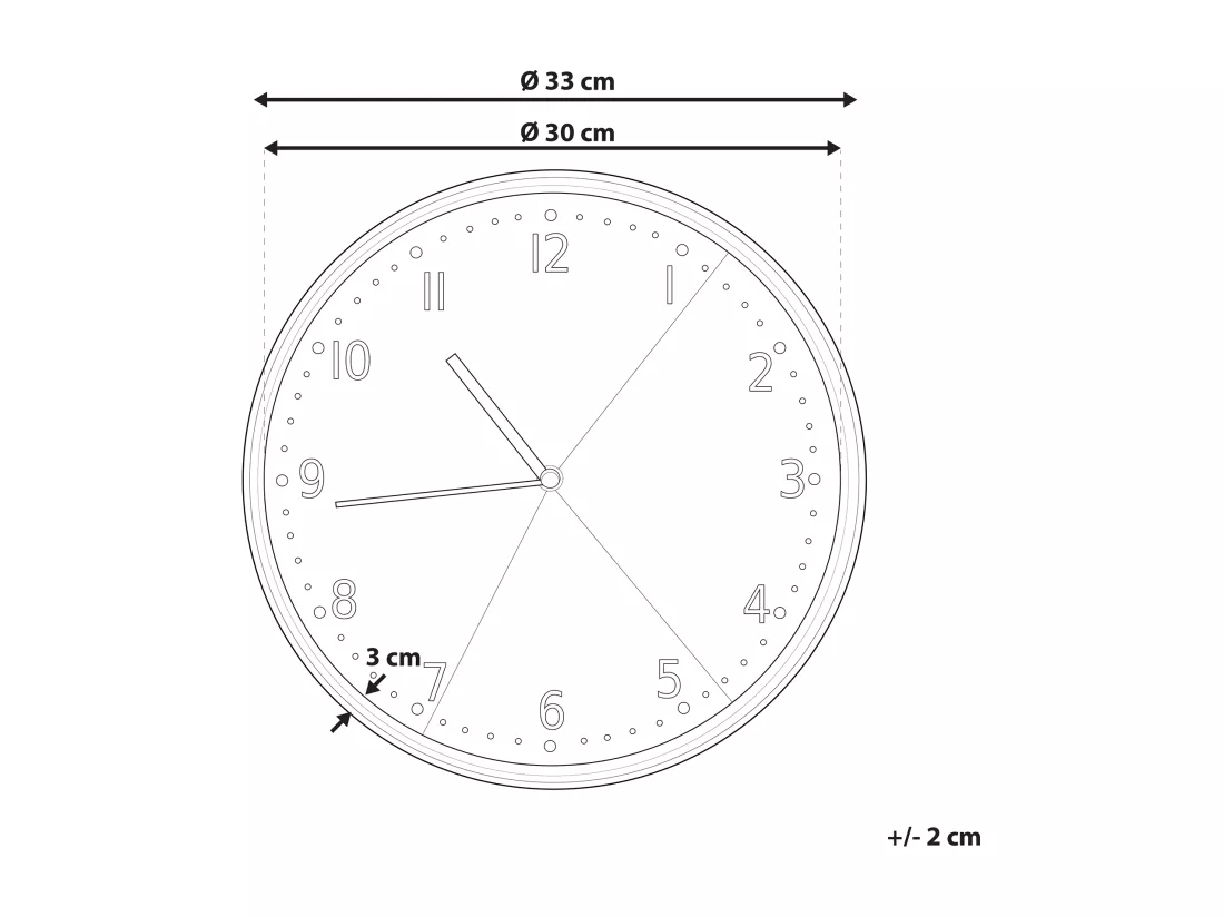 Horloge murale DAVOS 33 cm Gris