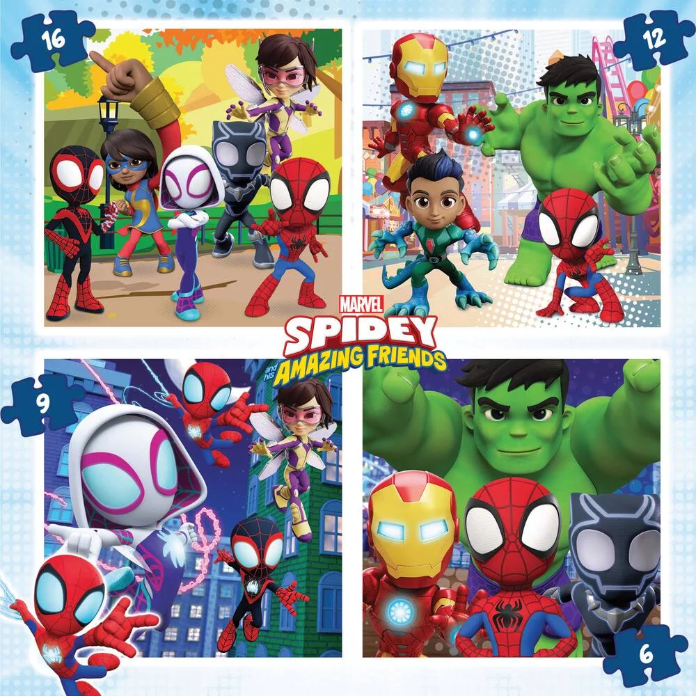 SPIDEY ET HIS AMAZING FRIENDS - PUZZLE MALLETTE PROGRESSIVE 6-9-12-16 PIECES