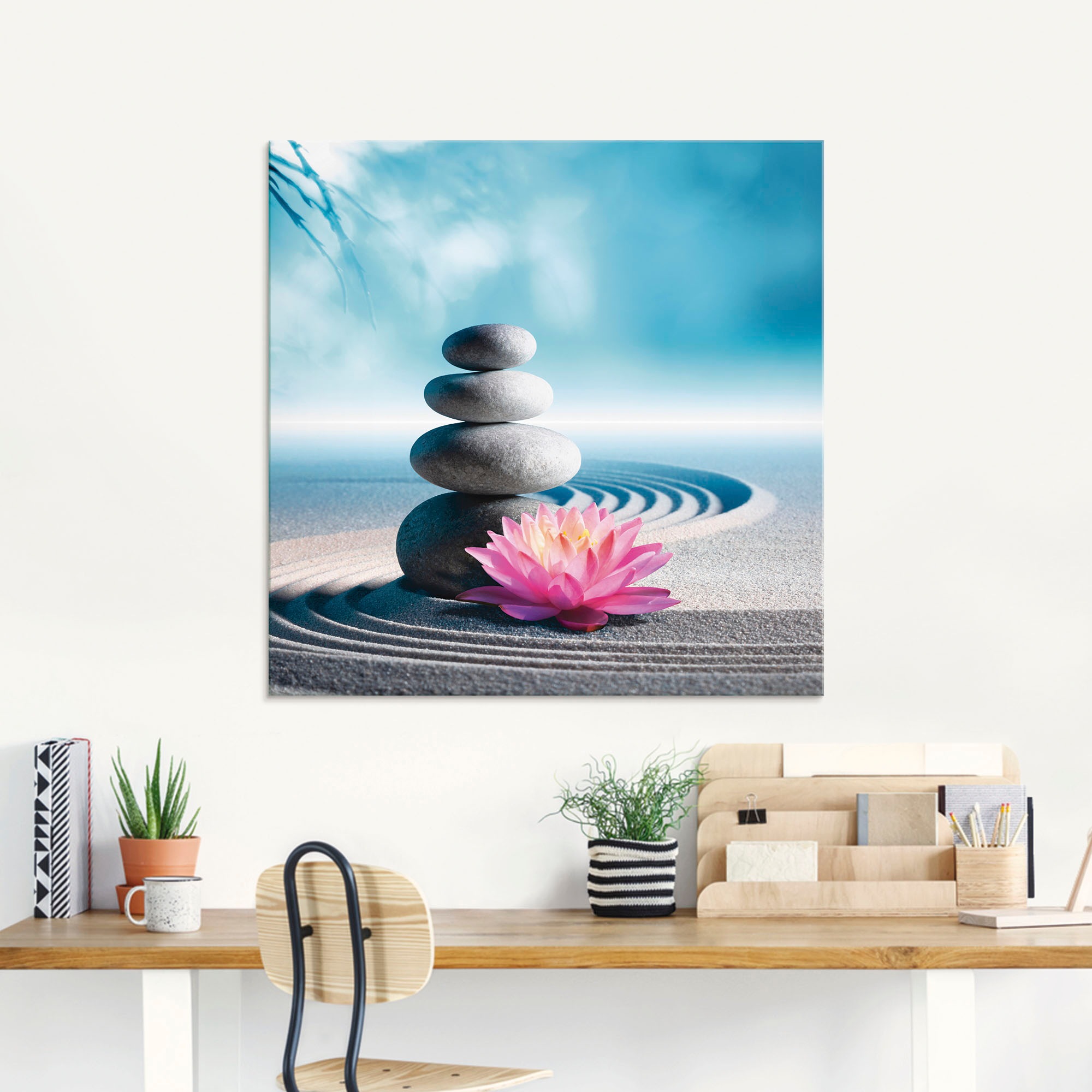 Artland Glasbild »Sand, Lilie und Spa-Steine in Zen-Garten« Zen 1 Stk. tlg. in verschiedenen Grössen