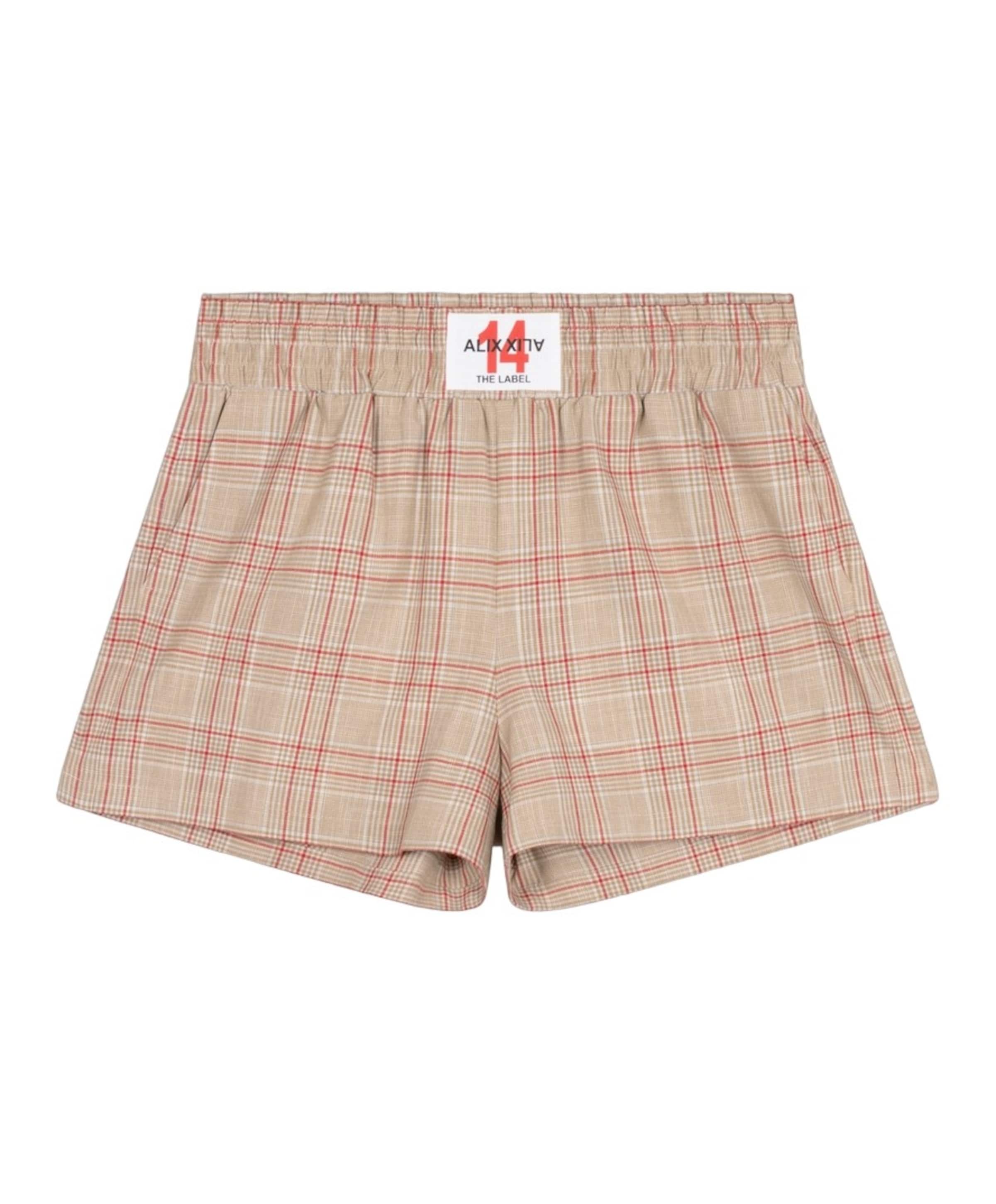 Alix The Label SPORTY CHECK dames korte broek beige