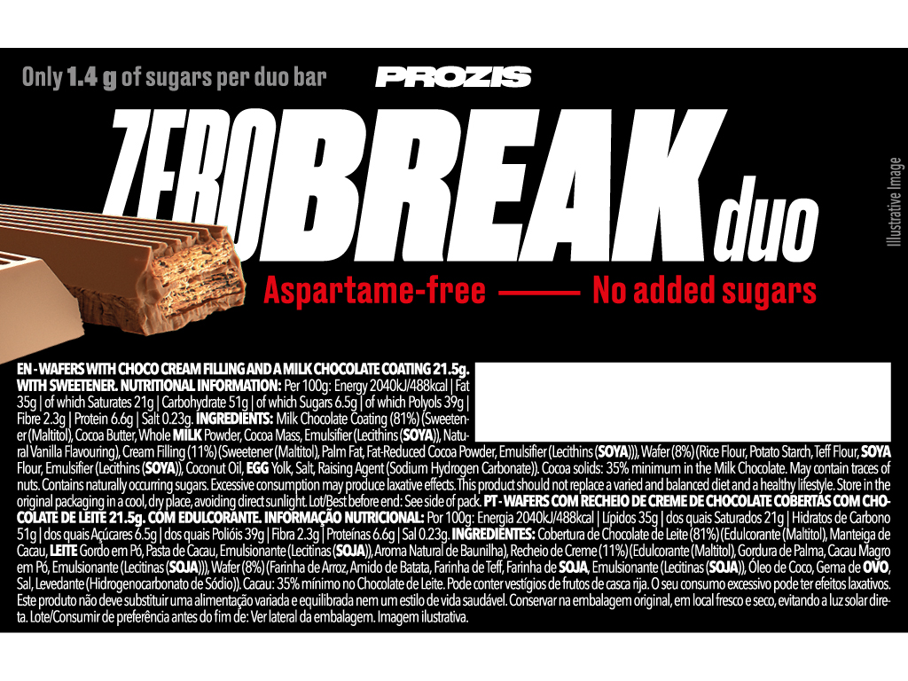 CHOCOLATE PROZIS ZERO BREAK DUO LEITE 22G