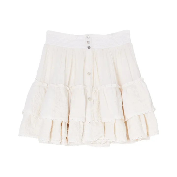 M.A.B.E. Jupe Volants Mina | Blanc