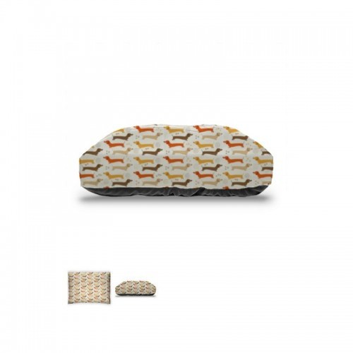 Cama almofadada para cachorro Teckelmania com estampa de cachorrinho