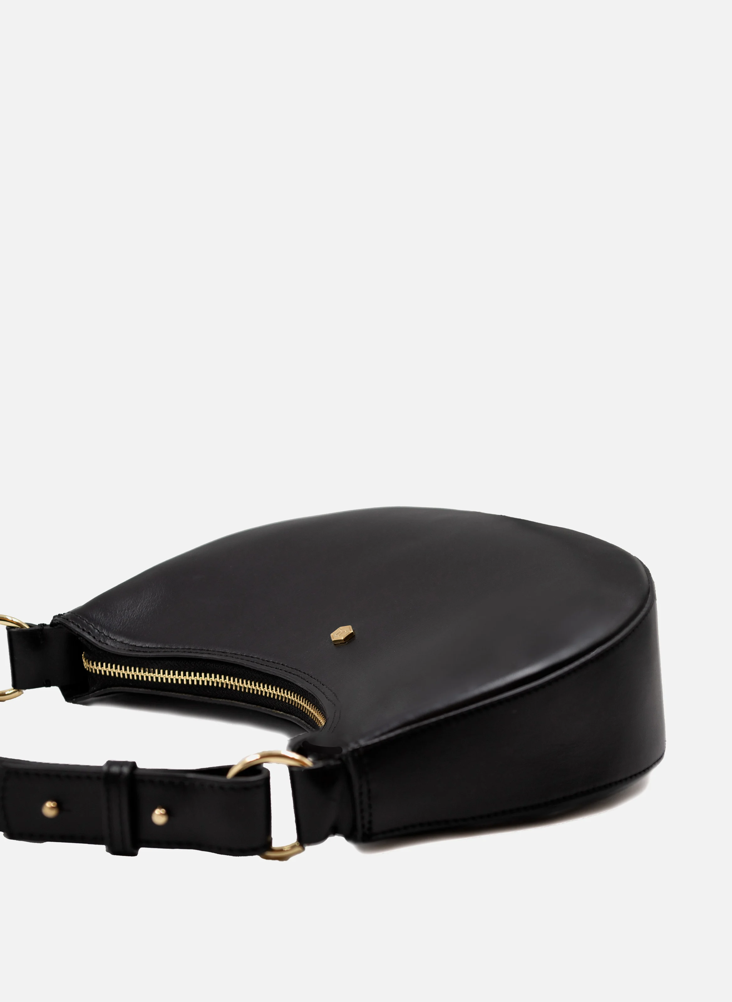 Sac hobo cuir lisse | Noir