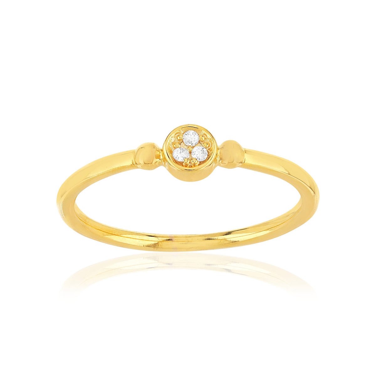 Bague plaqué or jaune zircons
