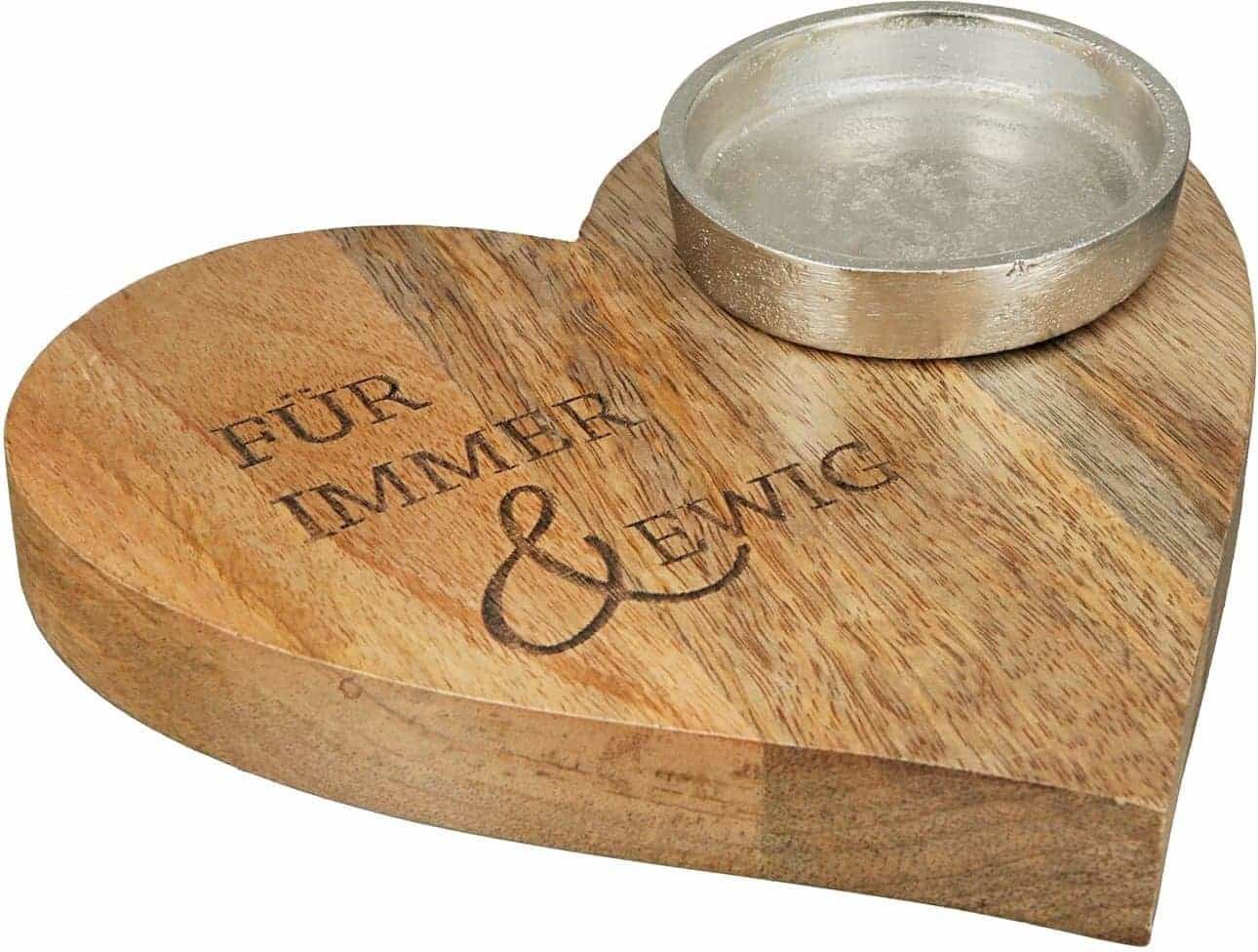 Holz Teelichthalter Herz