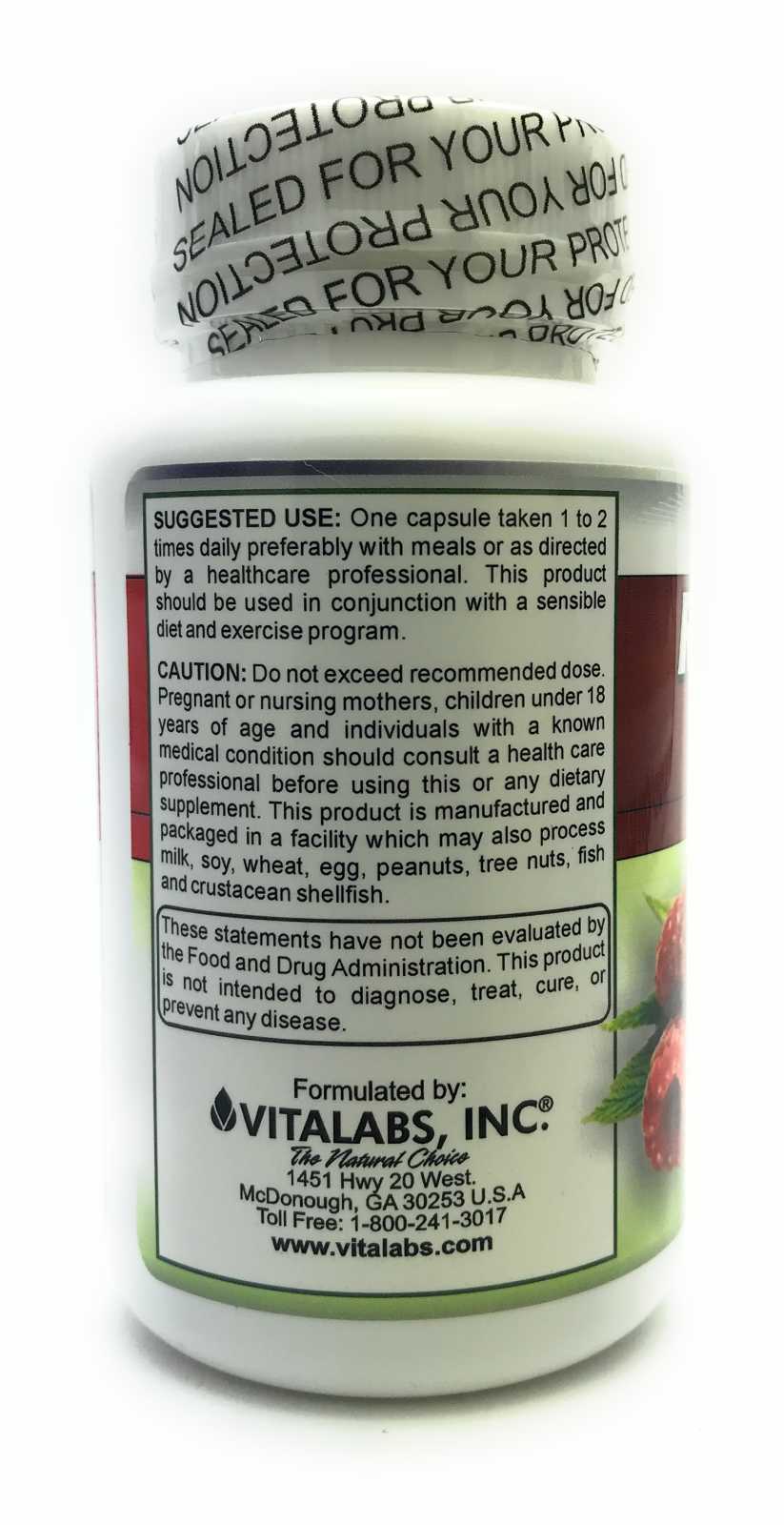 Vitalabs Cetona de Framboesa 60 cápsulas