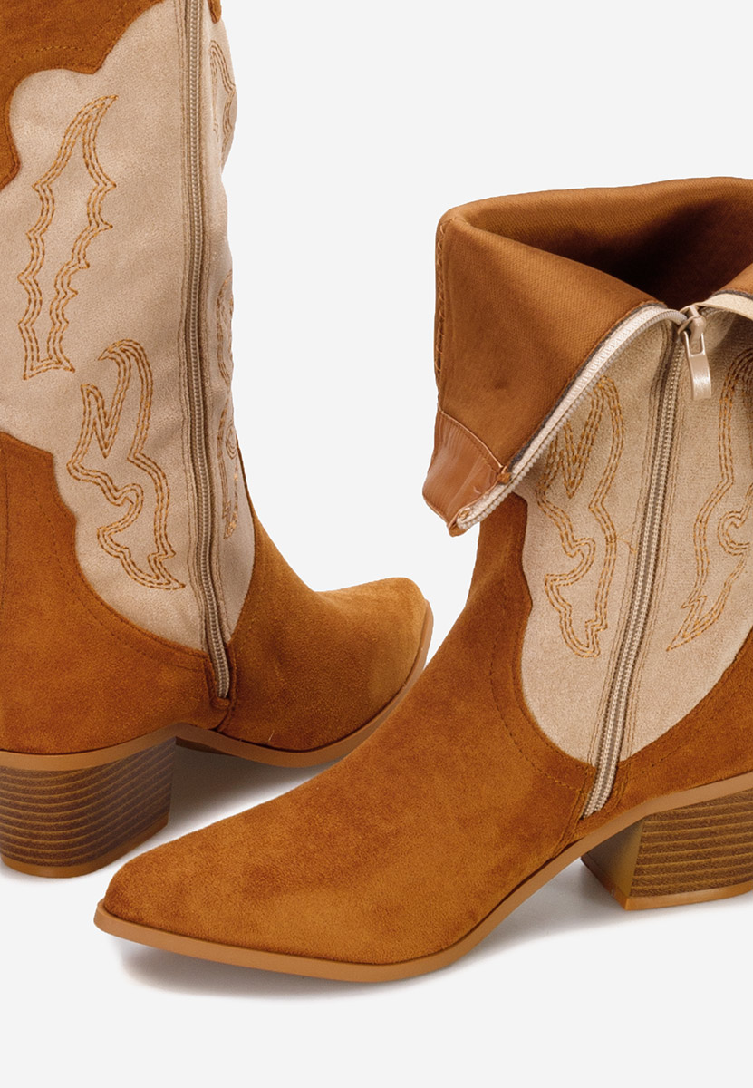 Bottes cowboy femme chameau Kania