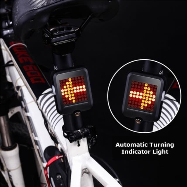 Smart automatisk cykelbaglygte med lasersensor og 64 stk